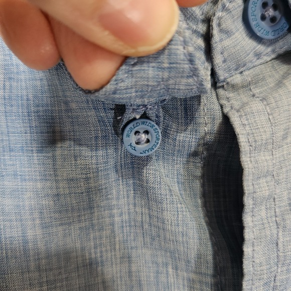 World Wide Sportsman Shirt Santos Island Short Sleeve Marina Blue Men's Size L‎ - Picture 7 of 13